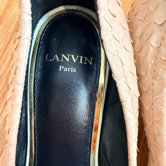 Lanvin Nude Beige Ballet Flats with Black Patent Cap Toe - Picture 5 of 12